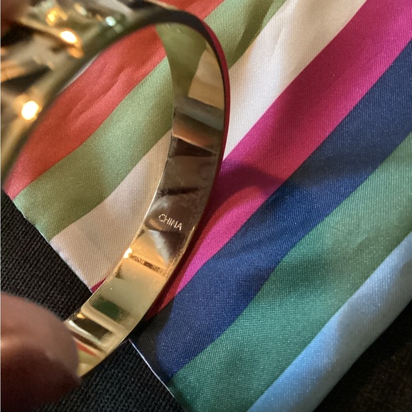 Coach Gold and Black and cream animal print bangle bracelet. - Picture 13 of 16